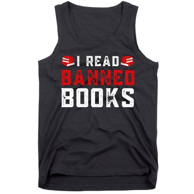 I Read Banned Books Im With The Banned Vintage Retro Tank Top