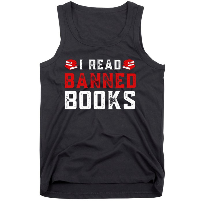 I Read Banned Books Im With The Banned Vintage Retro Tank Top