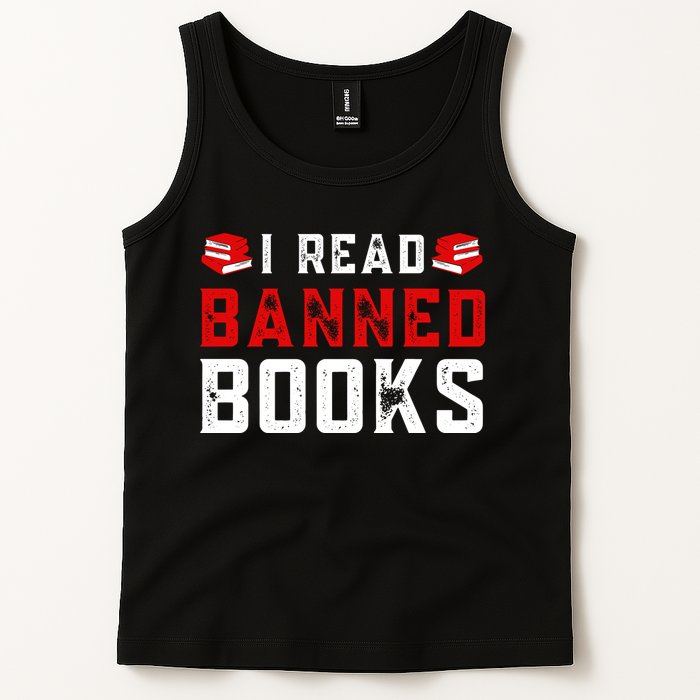 I Read Banned Books Im With The Banned Vintage Retro Tank Top