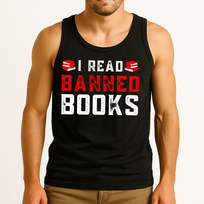 I Read Banned Books Im With The Banned Vintage Retro Tank Top