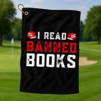 I Read Banned Books Im With The Banned Vintage Retro Golf Towel