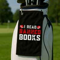 I Read Banned Books Im With The Banned Vintage Retro Golf Towel
