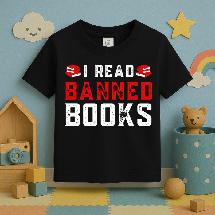 I Read Banned Books Im With The Banned Vintage Retro Toddler T-Shirt