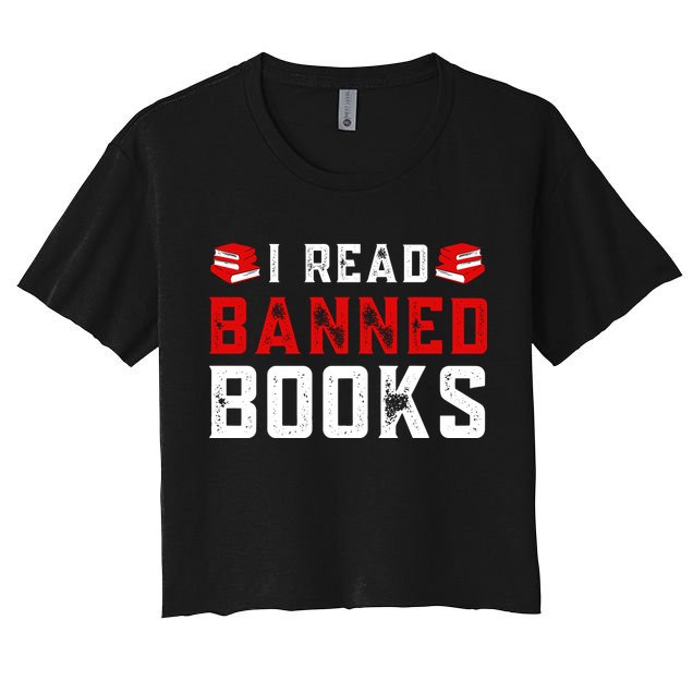I Read Banned Books Im With The Banned Vintage Retro Crop Top