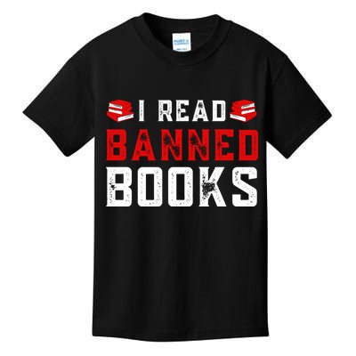 I Read Banned Books Im With The Banned Vintage Retro Kids T-Shirt