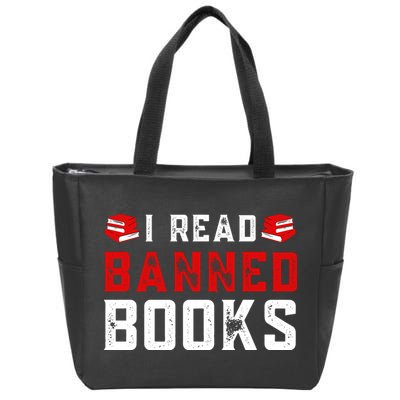 I Read Banned Books Im With The Banned Vintage Retro Zip Tote Bag