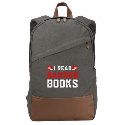 I Read Banned Books Im With The Banned Vintage Retro Cotton Canvas Backpack