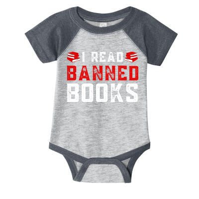I Read Banned Books Im With The Banned Vintage Retro Infant Baby Jersey Bodysuit
