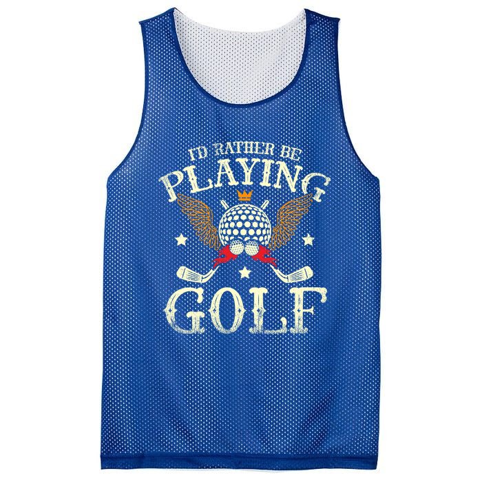 Id Rather Be Playing Golf Player Golfing Golfer Golf Gift Mesh Reversible Basketball Jersey Tank