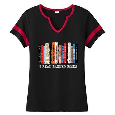 I Read Banned Books Week Librarian Freadom Reader Nerd Gift Ladies Halftime Notch Neck Tee