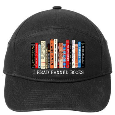 I Read Banned Books Week Librarian Freadom Reader Nerd Gift 7-Panel Snapback Hat