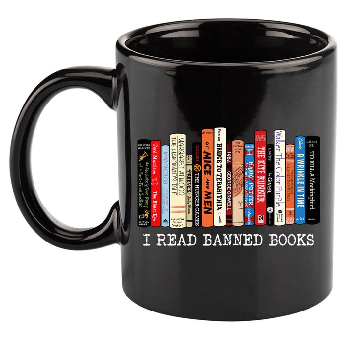 I Read Banned Books Week Librarian Freadom Reader Nerd Gift 11oz C Handle Ceramic Mug