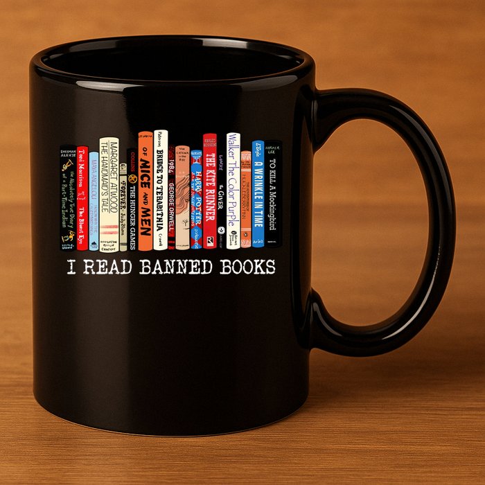 I Read Banned Books Week Librarian Freadom Reader Nerd Gift 11oz C Handle Ceramic Mug