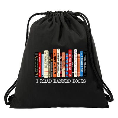 I Read Banned Books Week Librarian Freadom Reader Nerd Gift Drawstring Bag