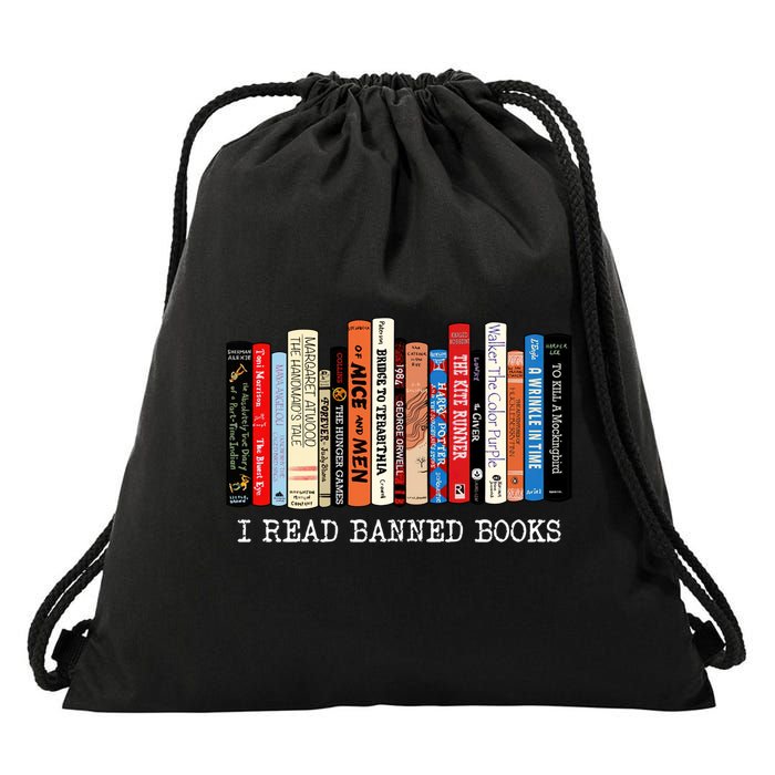 I Read Banned Books Week Librarian Freadom Reader Nerd Gift Drawstring Bag