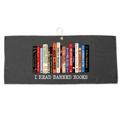 I Read Banned Books Week Librarian Freadom Reader Nerd Gift Large Microfiber Waffle Golf Towel