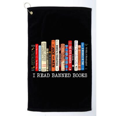 I Read Banned Books Week Librarian Freadom Reader Nerd Gift Platinum Collection Golf Towel