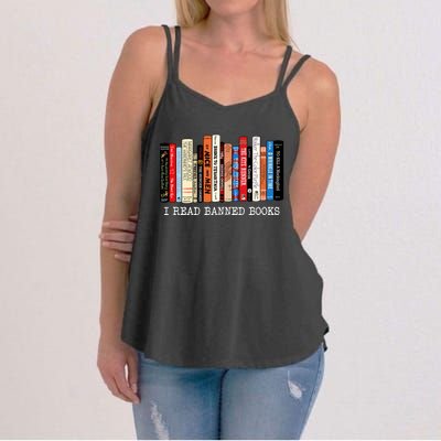 I Read Banned Books Week Librarian Freadom Reader Nerd Gift Women's Strappy Tank