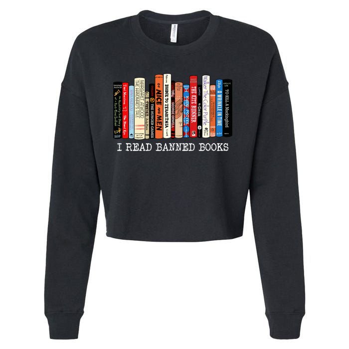 I Read Banned Books Week Librarian Freadom Reader Nerd Gift Cropped Pullover Crew