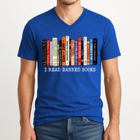 I Read Banned Books Week Librarian Freadom Reader Nerd Gift V-Neck T-Shirt