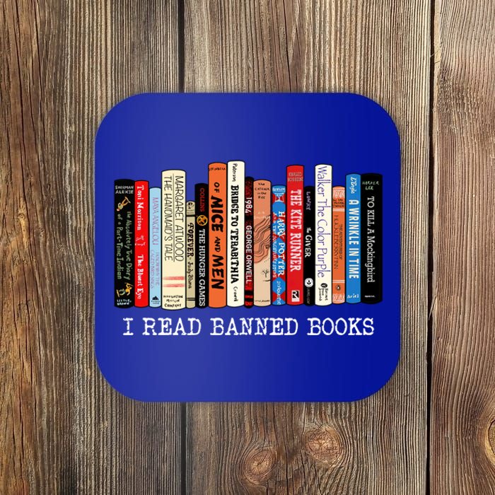 I Read Banned Books Week Librarian Freadom Reader Nerd Gift Coaster