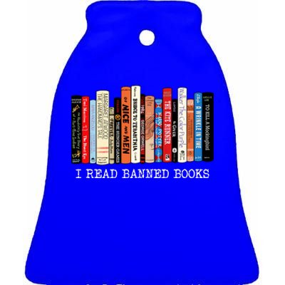 I Read Banned Books Week Librarian Freadom Reader Nerd Gift Ceramic Bell Ornament