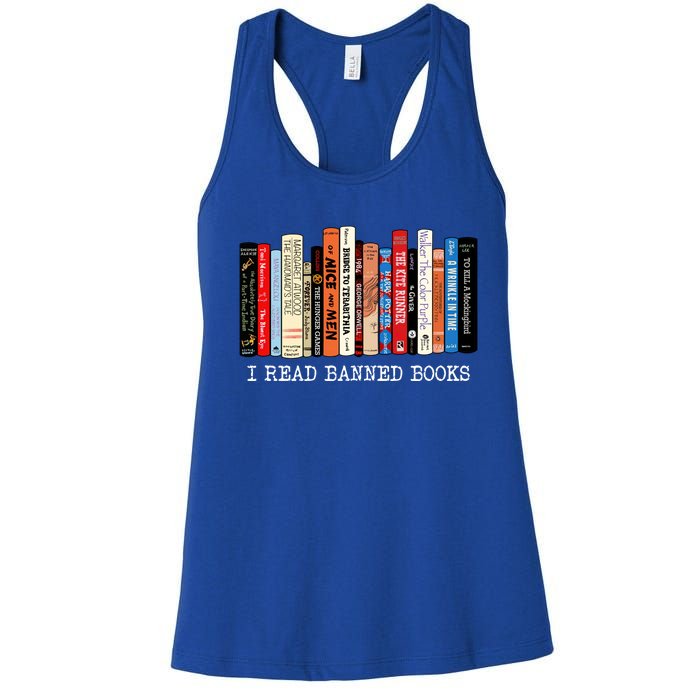 I Read Banned Books Week Librarian Freadom Reader Nerd Gift Women's Racerback Tank