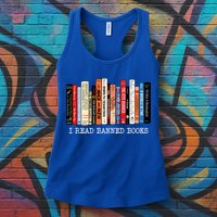 I Read Banned Books Week Librarian Freadom Reader Nerd Gift Womens Tank Top
