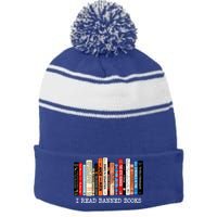 I Read Banned Books Week Librarian Freadom Reader Nerd Gift Stripe Pom Pom Beanie