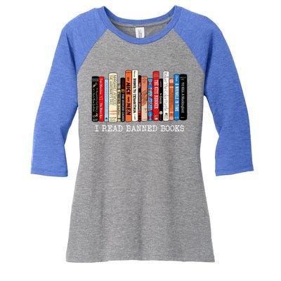 I Read Banned Books Week Librarian Freadom Reader Nerd Gift Women's Tri-Blend 3/4-Sleeve Raglan Shirt