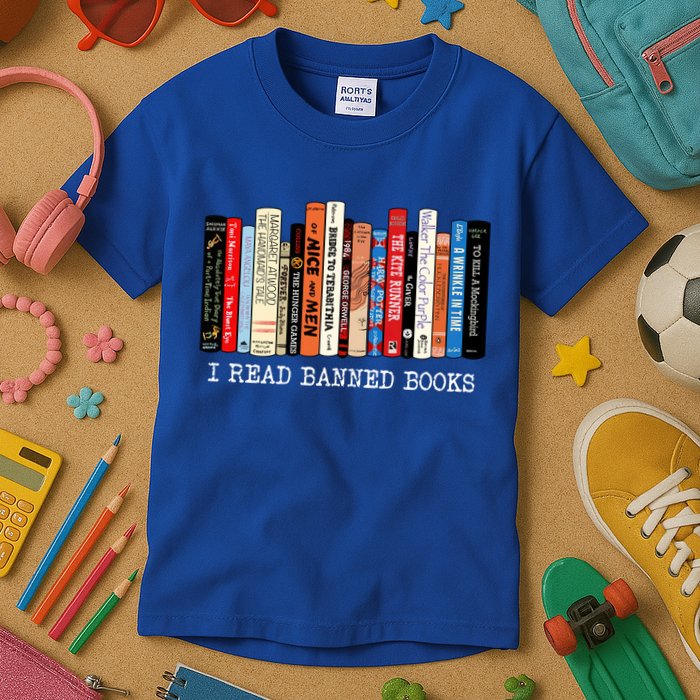 I Read Banned Books Week Librarian Freadom Reader Nerd Gift Kids T-Shirt