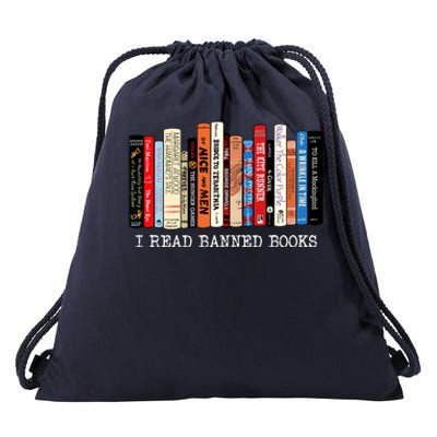 I Read Banned Books Week Librarian Freadom Reader Nerd Gift Drawstring Bag