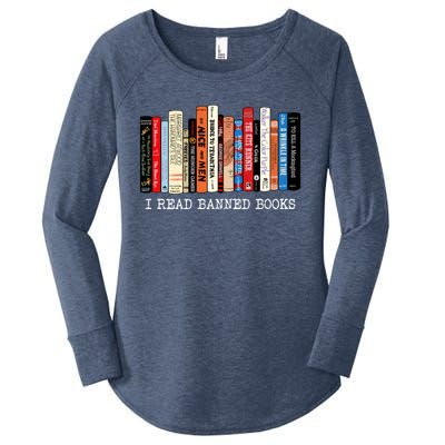 I Read Banned Books Week Librarian Freadom Reader Nerd Gift Women's Perfect Tri Tunic Long Sleeve Shirt