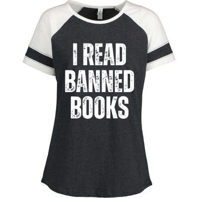 I Read Banned Books Im With The Banned Vintage Retro Enza Ladies Jersey Colorblock Tee