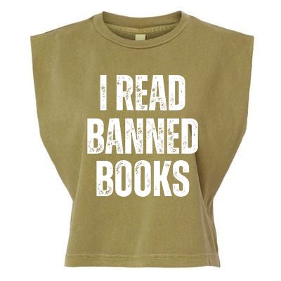 I Read Banned Books Im With The Banned Vintage Retro Garment-Dyed Women's Muscle Tee