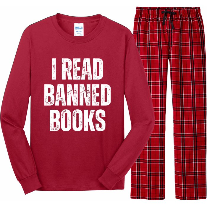 I Read Banned Books Im With The Banned Vintage Retro Long Sleeve Pajama Set