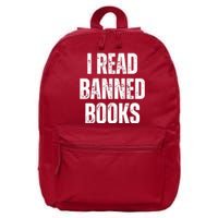 I Read Banned Books Im With The Banned Vintage Retro 16 in Basic Backpack