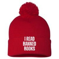 I Read Banned Books Im With The Banned Vintage Retro Pom Pom 12in Knit Beanie