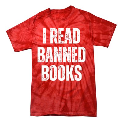 I Read Banned Books Im With The Banned Vintage Retro Tie-Dye T-Shirt