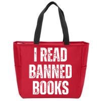 I Read Banned Books Im With The Banned Vintage Retro Zip Tote Bag