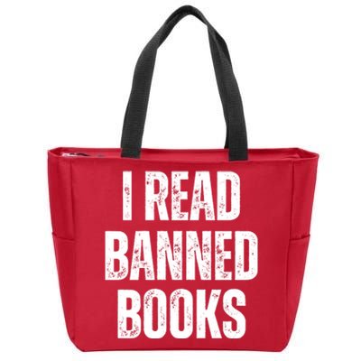 I Read Banned Books Im With The Banned Vintage Retro Zip Tote Bag