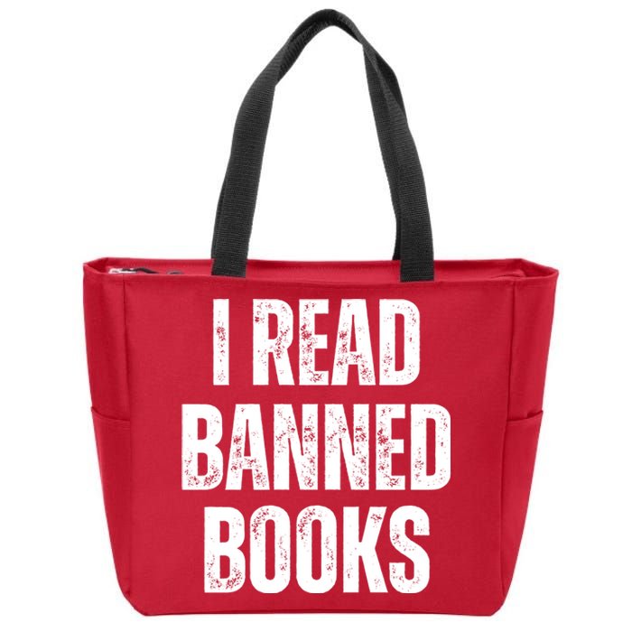 I Read Banned Books Im With The Banned Vintage Retro Zip Tote Bag