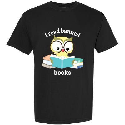 I Read Banned Books Week Librarian Reader Owl Garment-Dyed Heavyweight T-Shirt