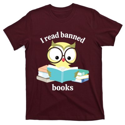 I Read Banned Books Week Librarian Reader Owl T-Shirt