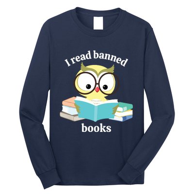 I Read Banned Books Week Librarian Reader Owl Long Sleeve Shirt