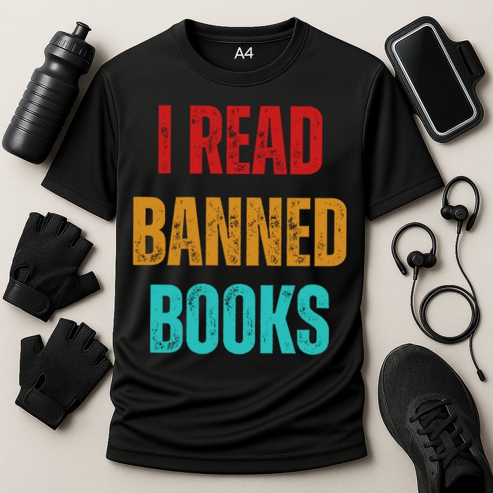 I Read Banned Books Im With The Banned Vintage Retro Performance Shirt
