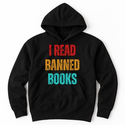 I Read Banned Books Im With The Banned Vintage Retro Hoodie