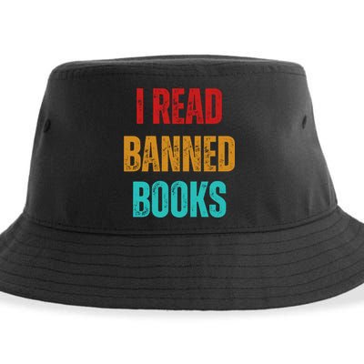 I Read Banned Books Im With The Banned Vintage Retro Sustainable Bucket Hat