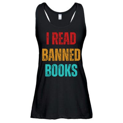I Read Banned Books Im With The Banned Vintage Retro Ladies Essential Flowy Tank
