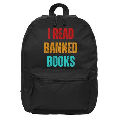 I Read Banned Books Im With The Banned Vintage Retro 16 in Basic Backpack